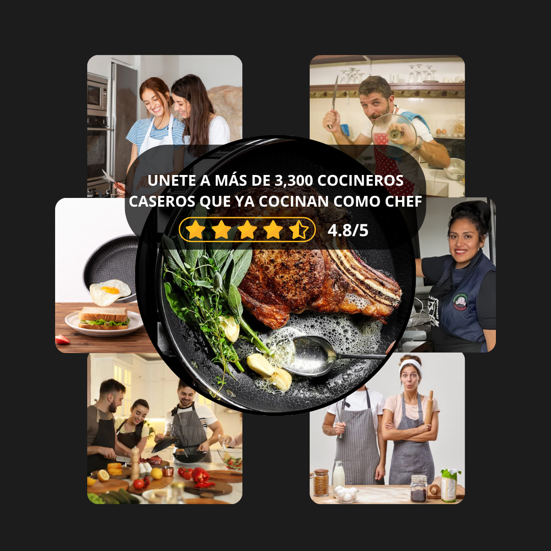AmvePlus™ Sartén Híbrida Tri-Ply—Cocina Como Chef