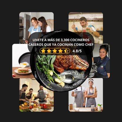 AmvePlus™ Sartén Híbrida Tri-Ply—Cocina Como Chef