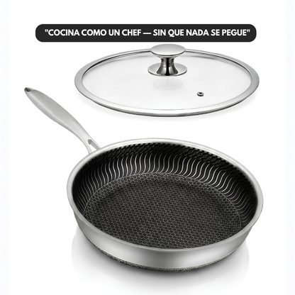 AmvePlus™ Sartén Híbrida Tri-Ply—Cocina Como Chef
