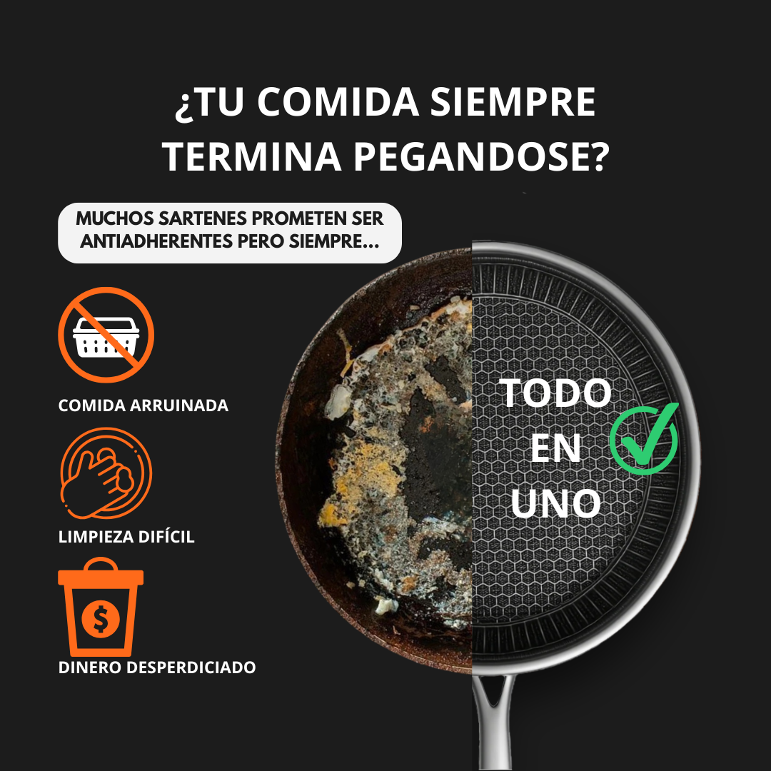 AmvePlus™ Sartén Híbrida Tri-Ply—Cocina Como Chef
